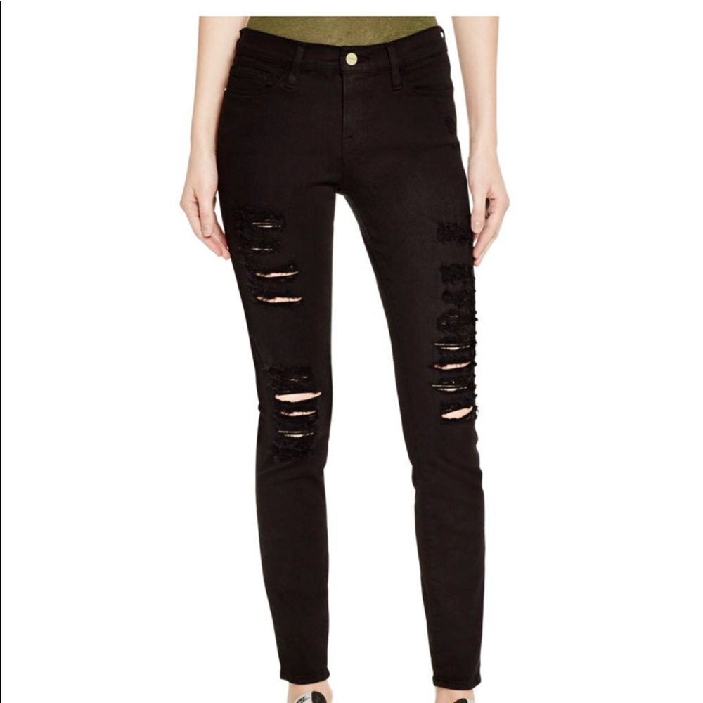 FRAME Le Color Rip Skinny in Film Noir